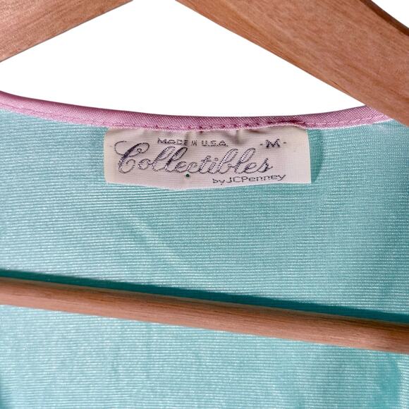 Set 2 VTG JCPenney Women's Medium Satin Pajama Tops Blouses 1960s 1970s Sleep - Picture 7 of 12